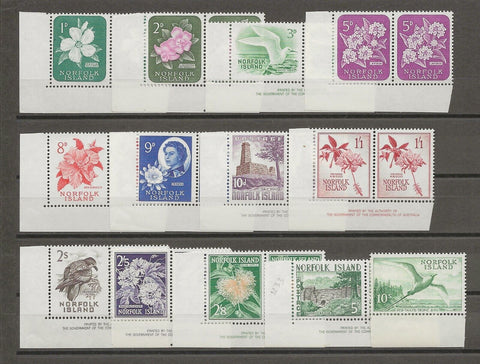 NORFOLK ISLAND 1960/62 SG 24/36 MNH Cat £54