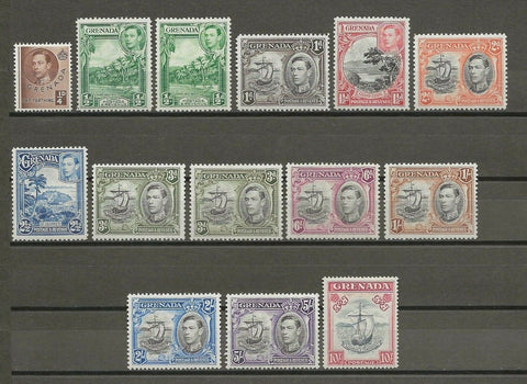 GRENADA 1938/50 SG 152/63e + Shades MINT Cat £99