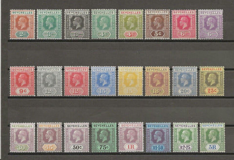 SEYCHELLES 1921/32 SG 98/123 MINT Cat £190