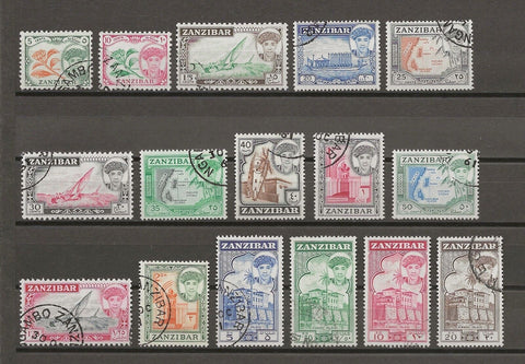 ZANZIBAR 1961 SG 373/88 USED Cat £100