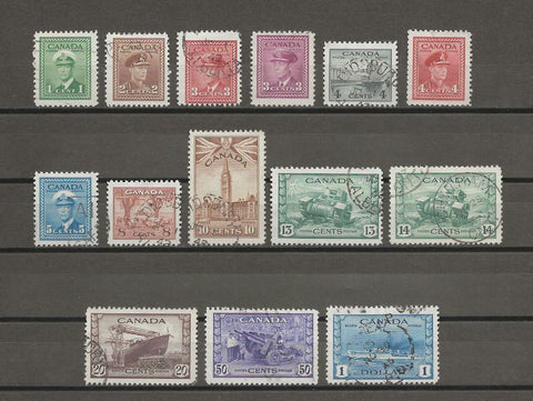 CANADA 1942/48 SG 375/88 USED Cat £38