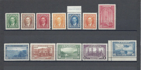 CANADA 1937/38 SG 357/67, 371 MNH Cat £200