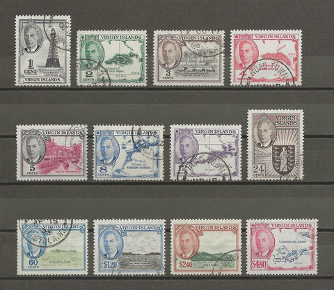 BRITISH VIRGIN ISLANDS 1952 SG 136/47 USED Cat £80