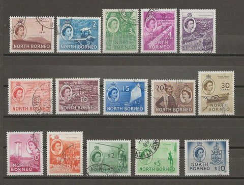 NORTH BORNEO 1954/59 SG 372/86 USED Cat £80