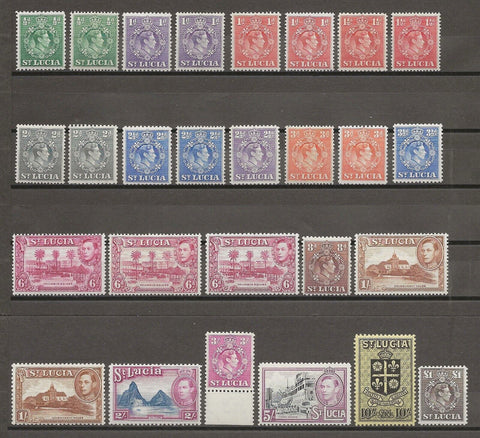 ST LUCIA 1938/48 SG 128a/41 MINT Cat £140