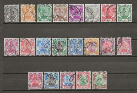 MALAYA/SELANGOR 1949/55 SG 90/110 USED Cat £32