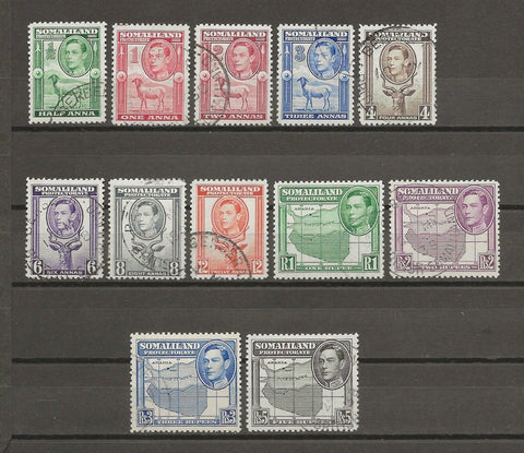 SOMALILAND 1938 SG 93/104 USED Cat £475