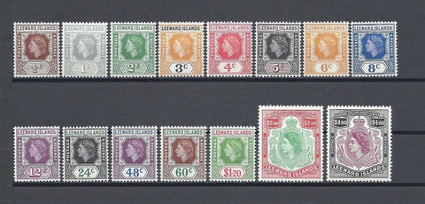 LEEWARD ISLANDS 1954 SG 126/40 MNH Cat £75