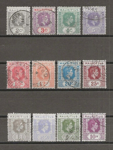 MAURITIUS 1938/49 SG 252/63a USED Cat £110