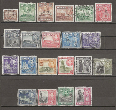 MALTA 1938/43 SG 217/31 USED Cat £50