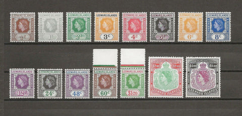 LEEWARD ISLANDS 1954 SG 126/40 MNH Cat £75