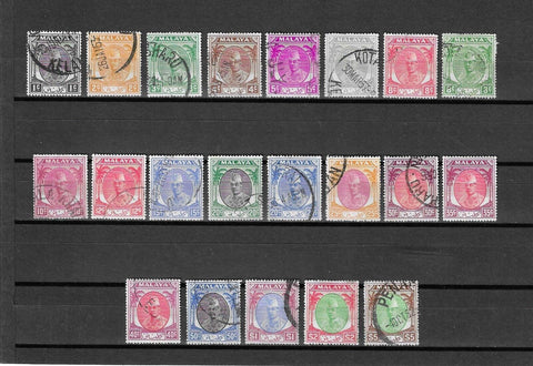 MALAYA/KELANTAN 1951/55 SG 61/81 USED Cat £200