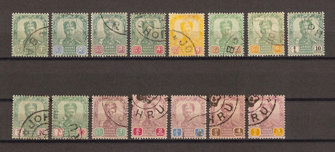 MALAYA/JOHORE 1896/99 SG 39/53 USED Cat £600