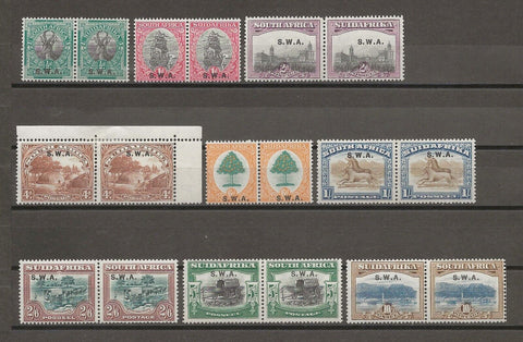 SOUTH WEST AFRICA 1927/30 SG 58/67 MINT Cat £225