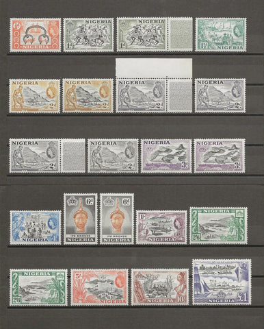 NIGERIA 1953/58 SG 69/80 + Shades MNH Cat £160