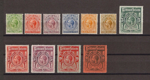 FALKLAND ISLANDS 1912/20 SG 60/9 (inc67b) MINT Cat £1000