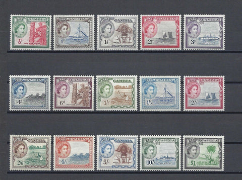 GAMBIA 1953/59 SG 171/85 MNH Cat £110