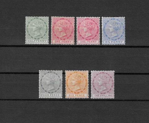 DOMINICA 1886/90 SG 20/26 + 22a MINT Cat £230