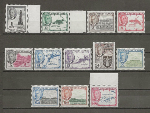 BRITISH VIRGIN ISLANDS 1952 SG 136/47 MNH Cat £50