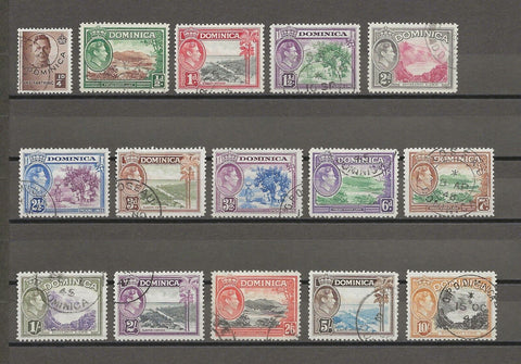 DOMINICA 1938/47 SG 99/109 USED Cat £65