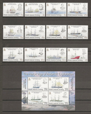 BRITISH ANTARCTIC TERRITORY 2008 SG 461/72 & MS 473 MNH Cat £56