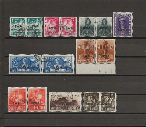 SOUTH WEST AFRICA 1942/43 SG 114/22 USED Cat £85