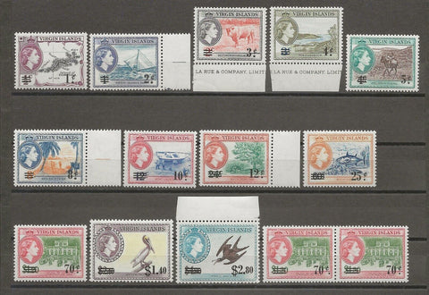 BRITISH VIRGIN ISLANDS 1962 SG 162/73, 171a MNH Cat £29.50