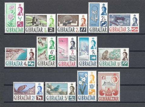 GIBRALTAR 1960/62 SG 160/73 MNH CAT £80