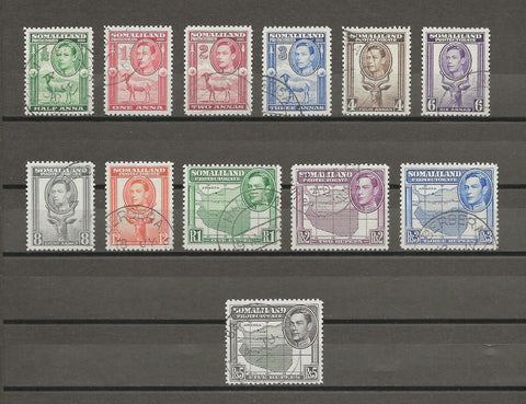 SOMALILAND 1938 SG 93/104 USED Cat £475