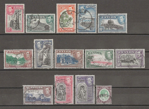 CEYLON 1938/49 SG 386/97 USED Cat £30