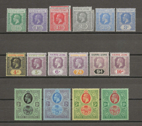 SIERRA LEONE 1921/27 SG 131/46 MINT Cat £225