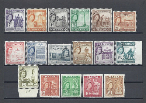 MALTA 1956/58 SG 266/82 MNH Cat £130