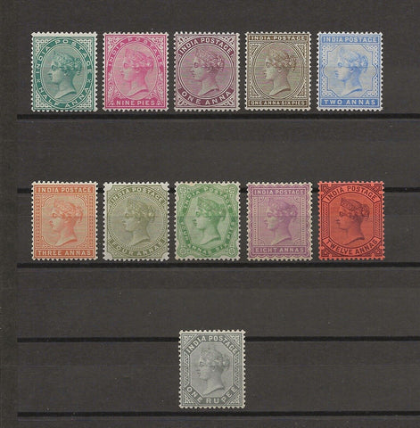 INDIA 1882/90 SG 84/101 MINT Cat £225