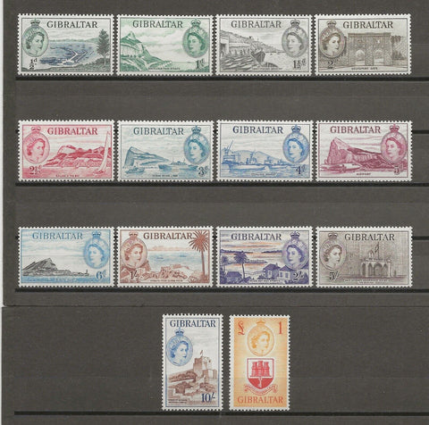 GIBRALTAR 1953/59 SG 145/58 MNH Cat £190