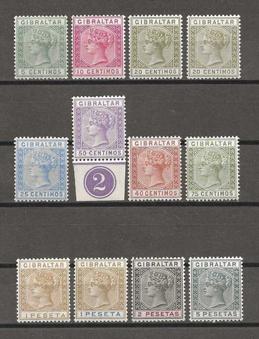 GIBRALTAR 1889/96 SG 22/33 MNH Cat £225