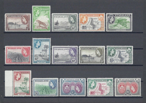 NYASALAND 1953/54 SG 173/87 MNH Cat £70