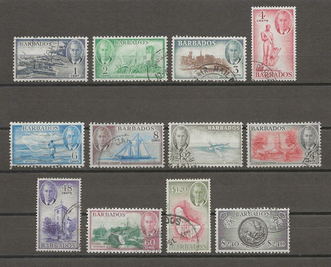 BARBADOS 1950 SG 271/82 USED Cat £75