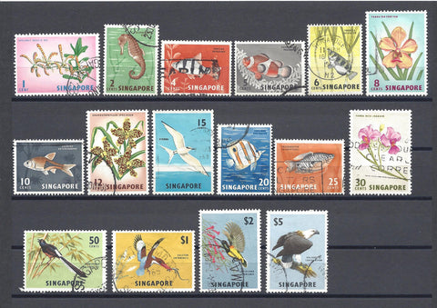 SINGAPORE 1962/66 SG 63/77 USED Cat £21