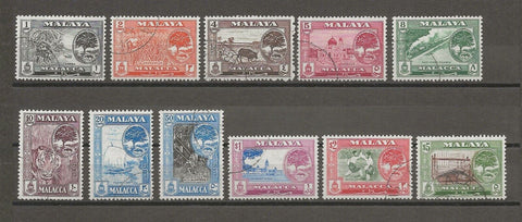 MALAYA/MALACCA 1960/2 SG 50/60 USED Cat £35