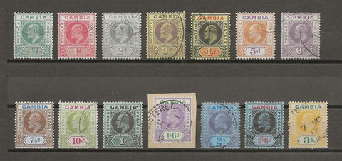 GAMBIA 1909 SG 72/85 USED Cat £190