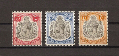 TANGANYIKA 1927/31 SG 105/7 MINT Cat £420