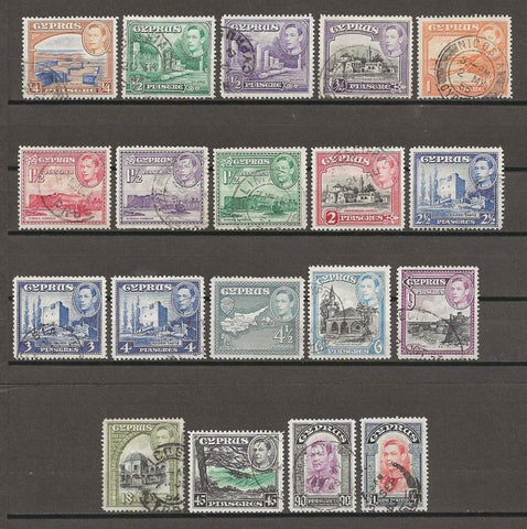 CYPRUS 1938/51 SG 151/63 USED Cat £55