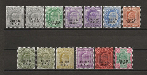 INDIAN CONVENTION STATES/JIND 1903/9 SG 41/55 + Shades MINT Cat £98