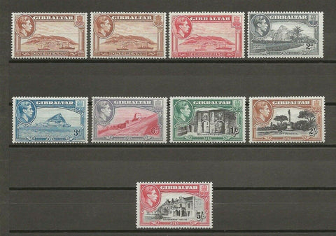 GIBRALTAR 1938/51 SG 122/30 (between) MINT Cat £662