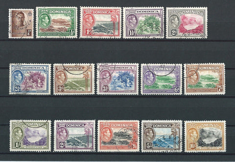 DOMINICA 1938/47 SG 99/109a USED Cat £85