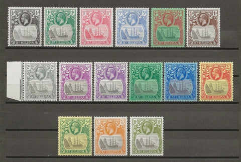 ST HELENA 1922/37 SG 97/112 MINT Cat £425