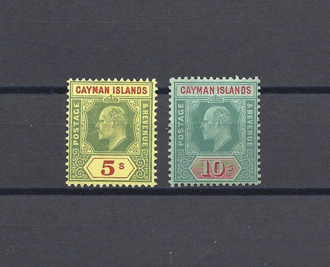 CAYMAN ISLANDS 1907/09 SG 32, 34 MINT Cat £220