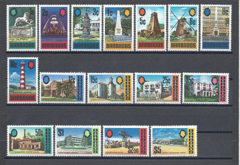 BARBADOS 1970/71 SG 399/414 MNH Cat £14