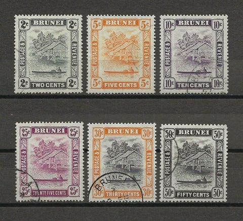 BRUNEI 1947/51 SG 79/92 USED Cat £88