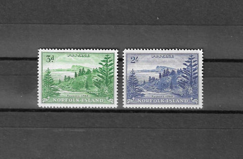 NORFOLK ISLAND 1947 SG 6a+12a MNH Cat £31